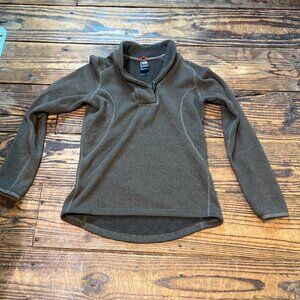 THE NORTH FACE Sweater Fleece Womens M Crescent Ridge Marled Shawl Toggle Brown